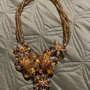 Elegant Floral “AMBER BLOOM”Necklace